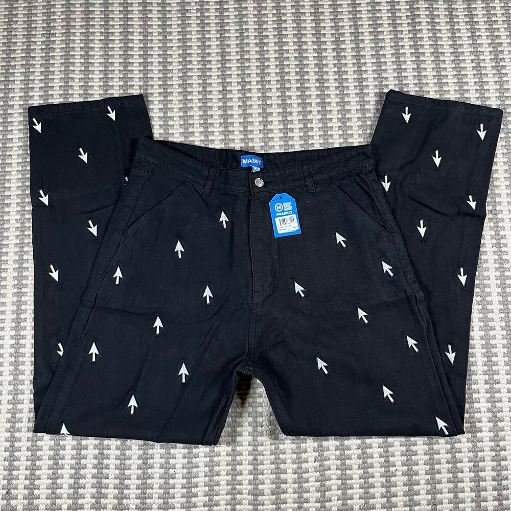 MARKET Studios Black Double Click Denim Pants Men’s Size 32 NWT New